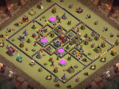 Layout TH10 War Base Anti Air Dragon Layout with Copy Link