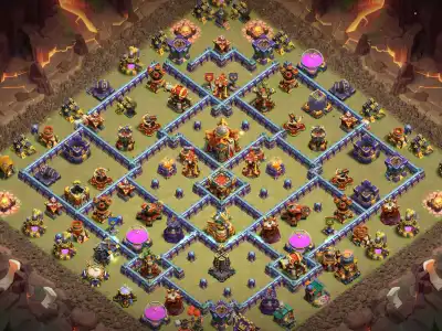 Layout TH16 War Base Layout for Clash of Clans Anti 2 Star