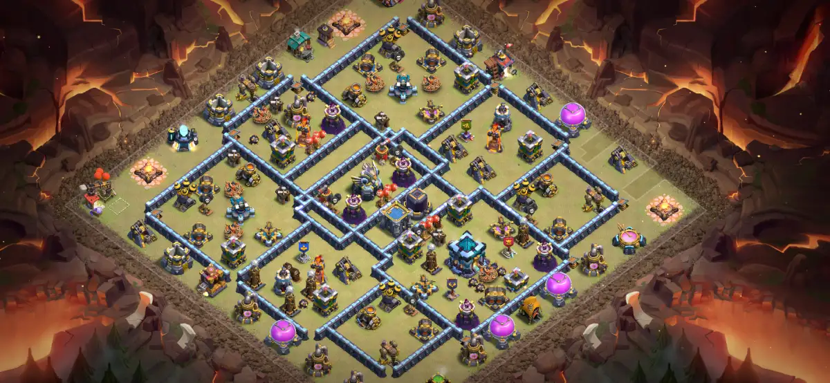 TH13 Anti 3 Star War Base with Offset Town Hall