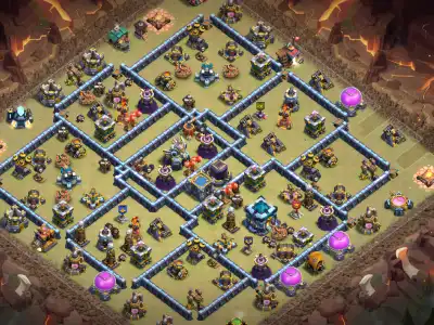 Layout TH13 Anti 3 Star War Base with Offset Town Hall