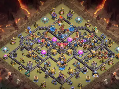 Layout TH18 War Base Anti 2 Star Ring Layout for Legend League