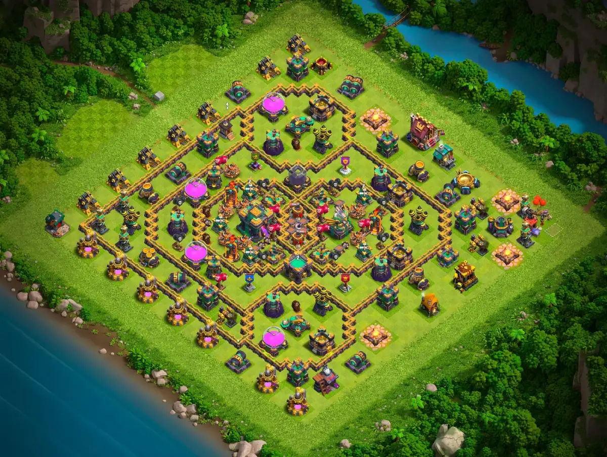 TH14 Farming Base Anti 3 Star Layout for Clash of Clans