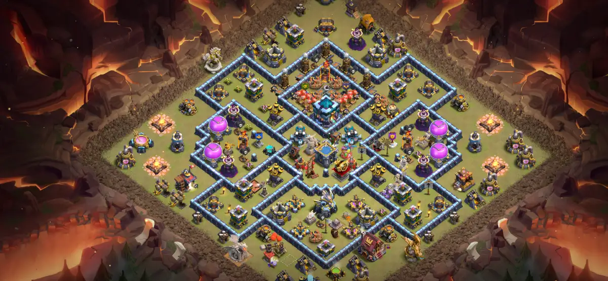 TH13 Anti Electro Dragon War Base with Boxed Town Hall