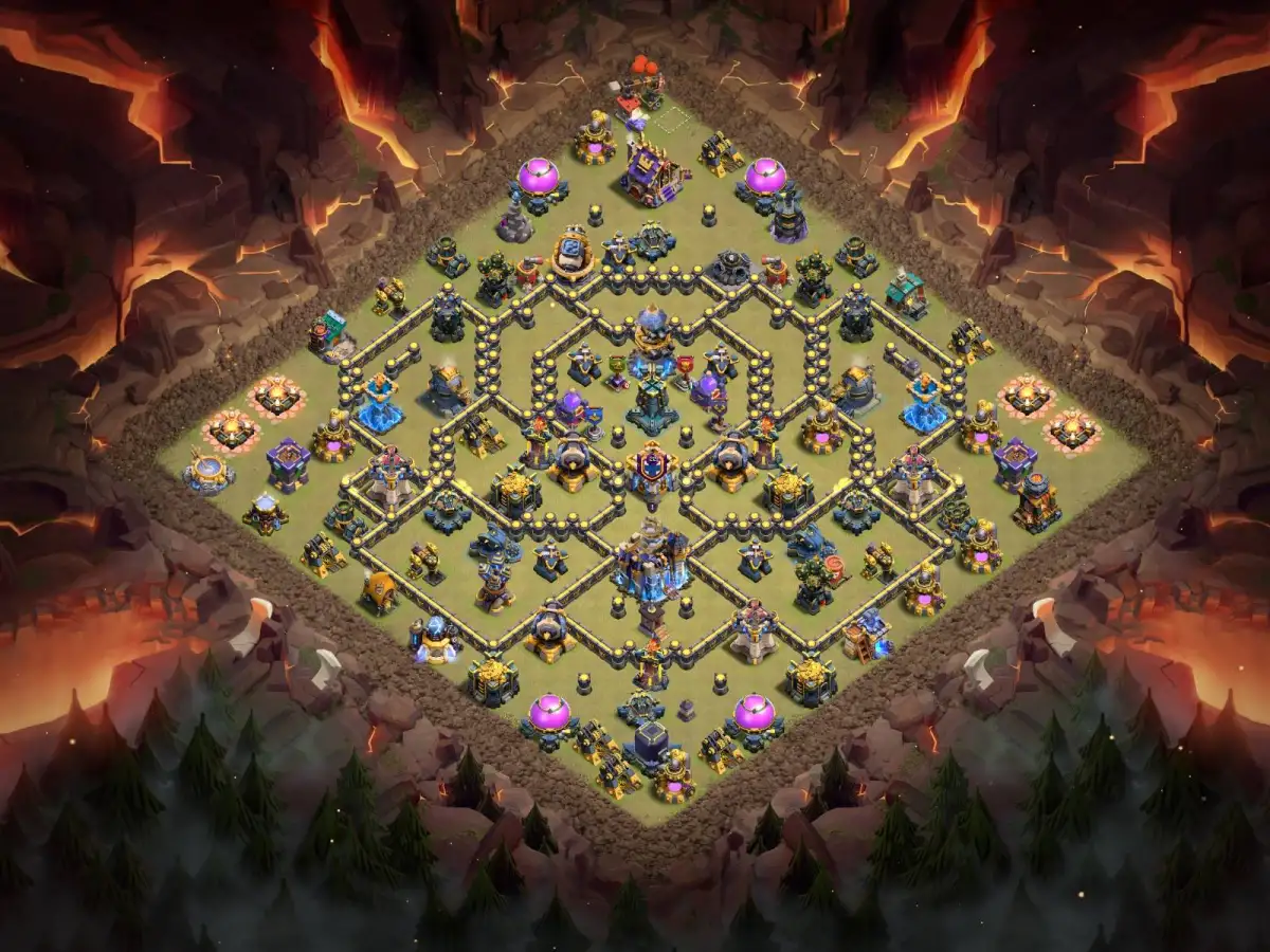 TH18 War Base Anti 2 Star Ring Layout with Copy Link
