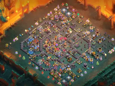 Layout Dragon TH18 War Base Anti Everything Layout 2026