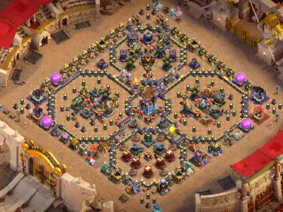 Layout TH18 Anti Air Base with Central Town Hall Core