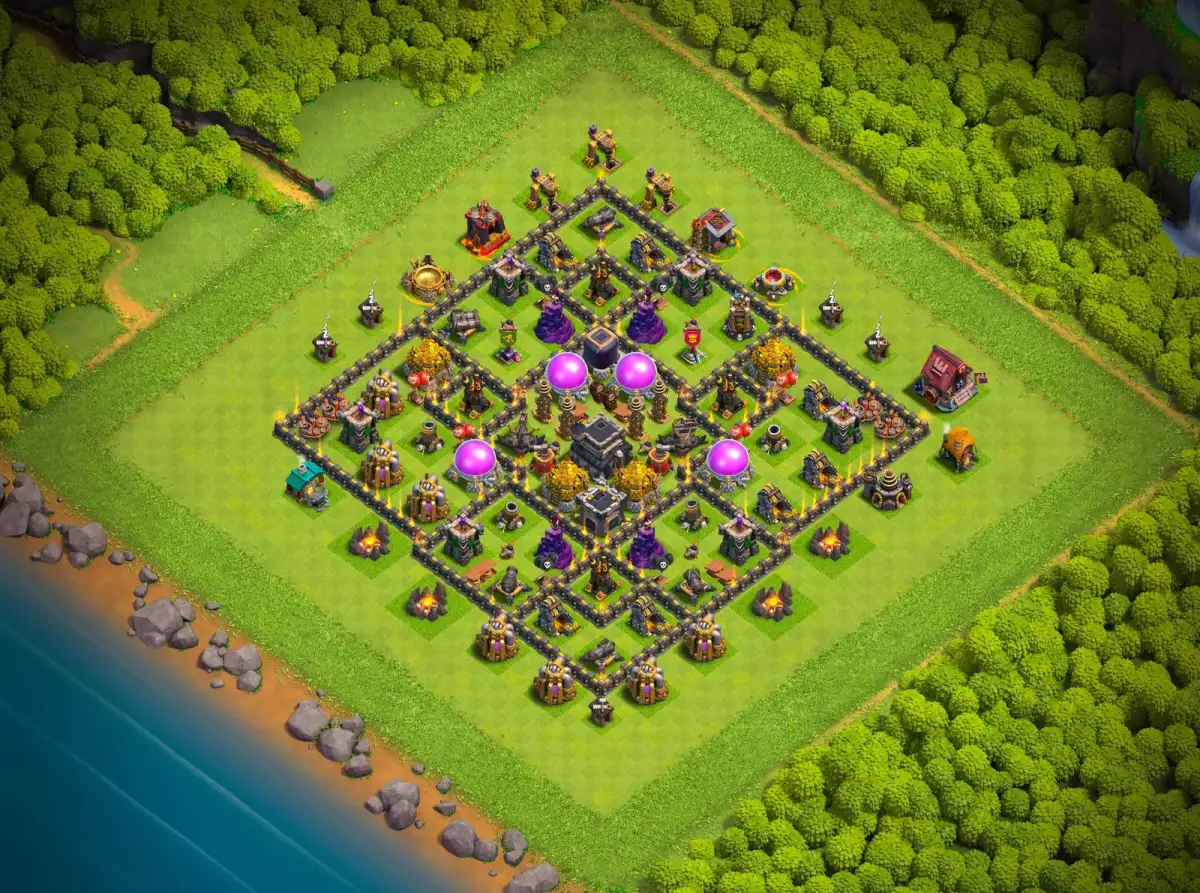 TH9 Hybrid Base Layout for Clash of Clans with Strong Core