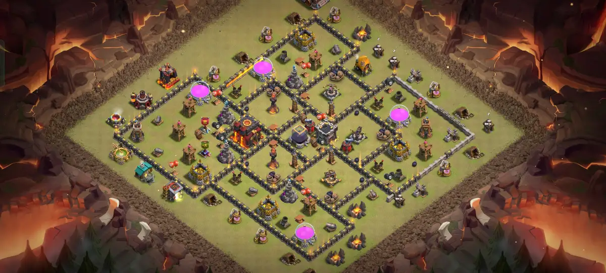 TH10 War Base Anti 3 Star Layout for Clash of Clans