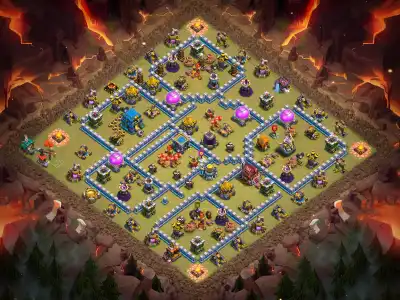 Layout TH12 War Base Anti 3 Star Layout with Town Hall Offset