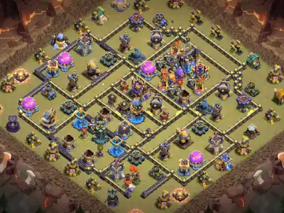 Layout TH18 War Base Anti 2 Star Layout for Clash of Clans