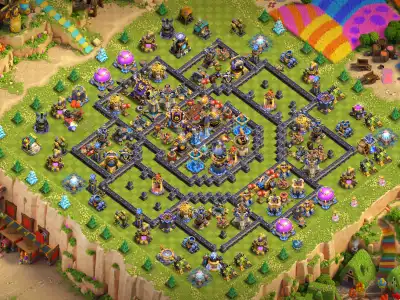 Layout TH18 War Base Layout with Anti 2 Star defensive skills