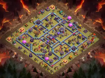 Layout TH15 War Base Anti 3 Star Layout for Clash of Clans