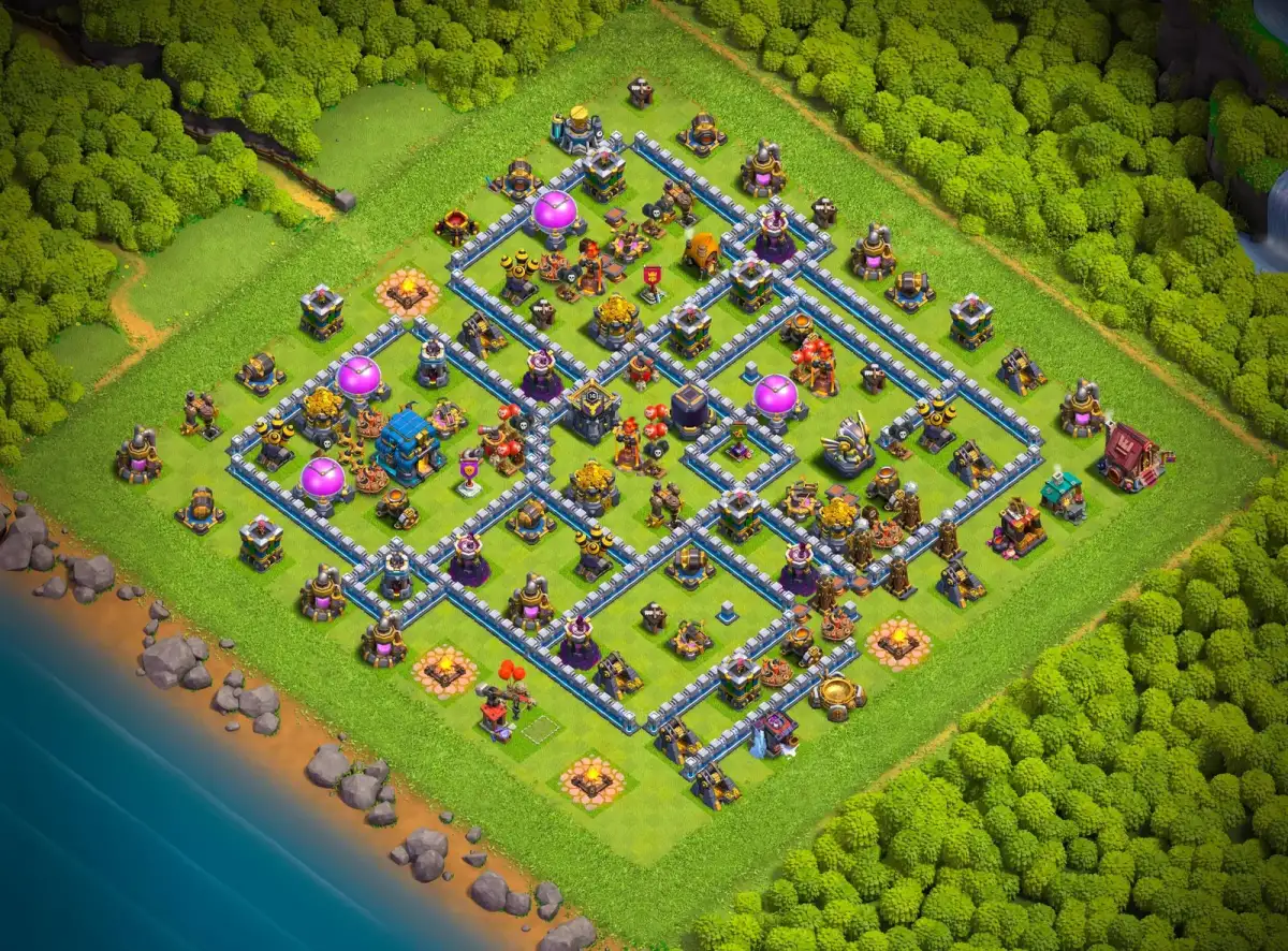 TH12 Hybrid Base Layout for Clash of Clans Anti 2 Star