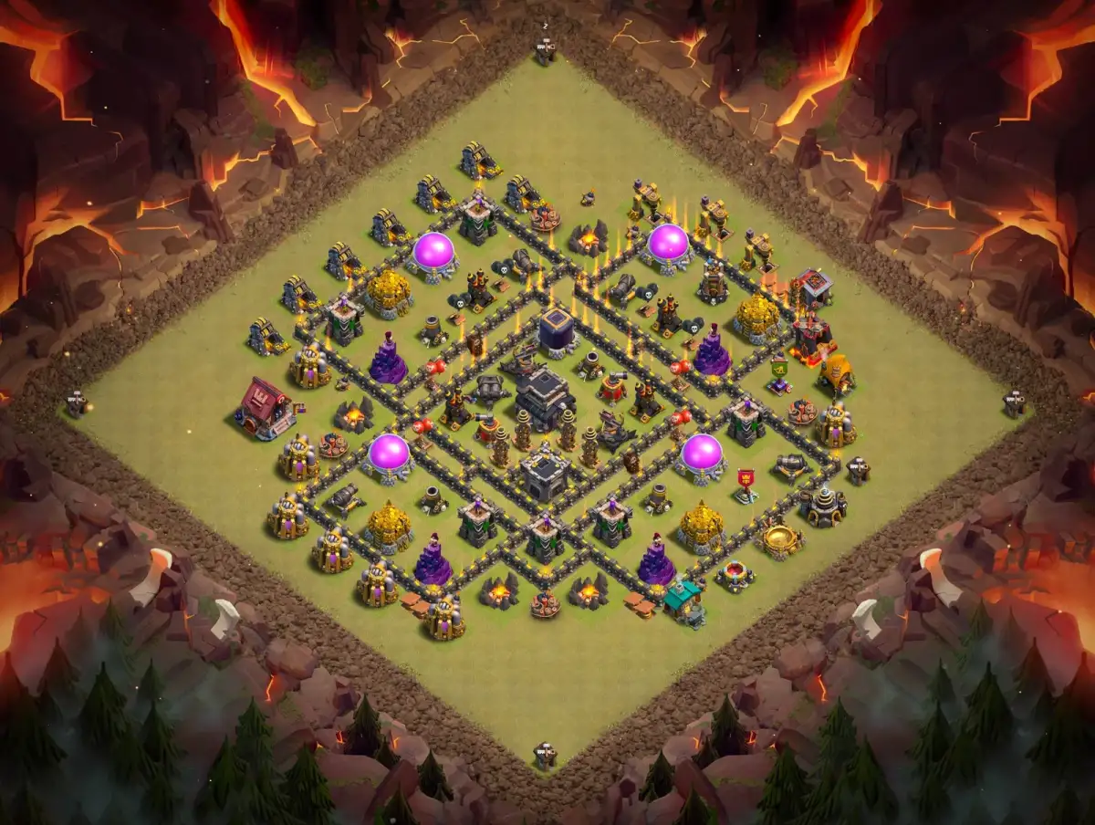 TH9 War Base Anti 3 Star Layout with Copy Link