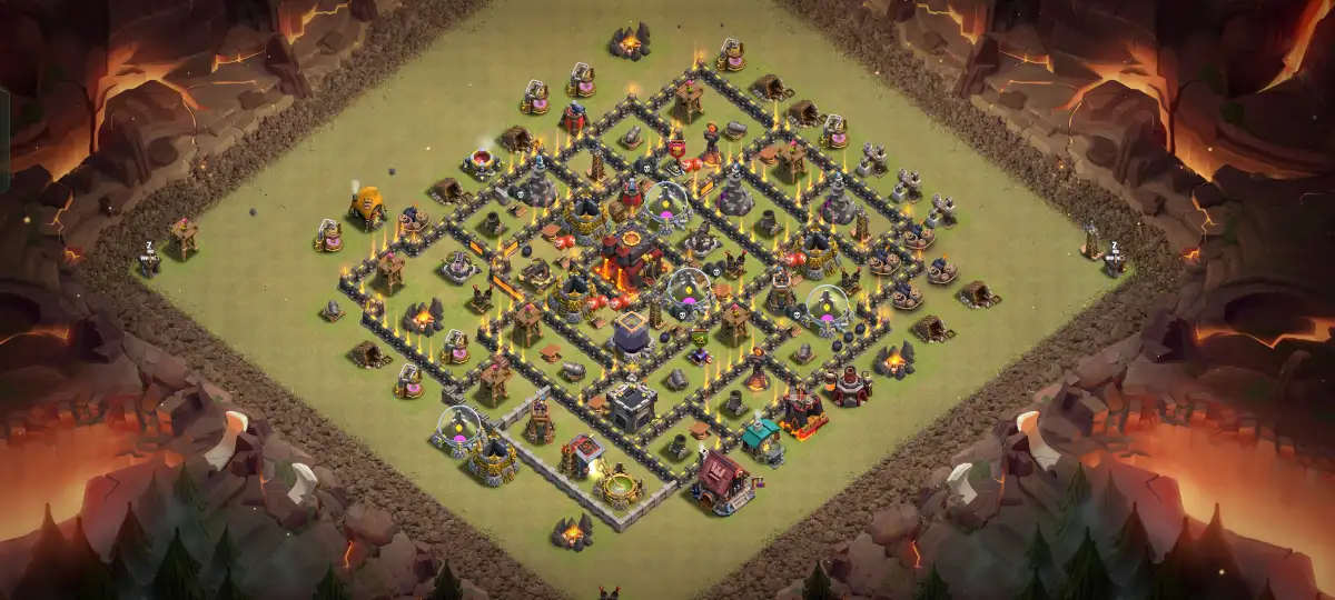 TH10 War Base Anti 2 Star Layout for Clash of Clans