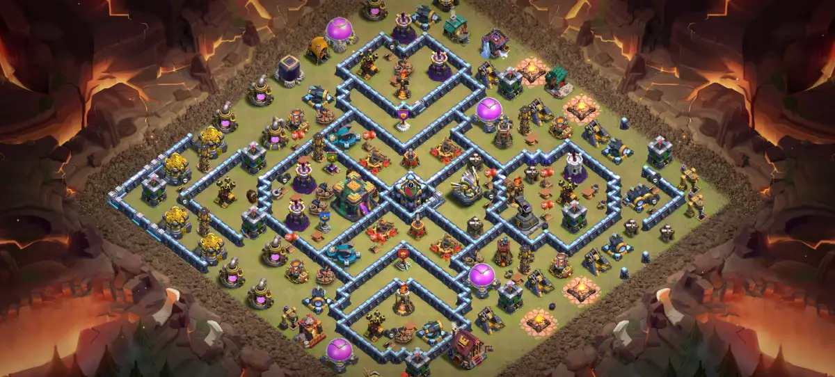 TH14 War Base Anti 2 Star vs Electro Dragon | clash of clans