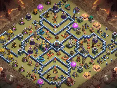 Layout TH14 War Base Anti 2 Star vs Electro Dragon | clash of clans