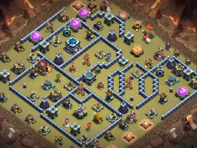 Layout TH13 Defense Base for CoC with Anti 2 Star Core