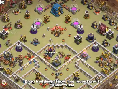 Layout TH12 War Base Anti Air for Electro Dragons Copy Link