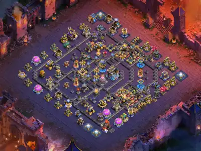 Layout TH18 War Base Anti 3 Star Ring Style Copy Link Layout