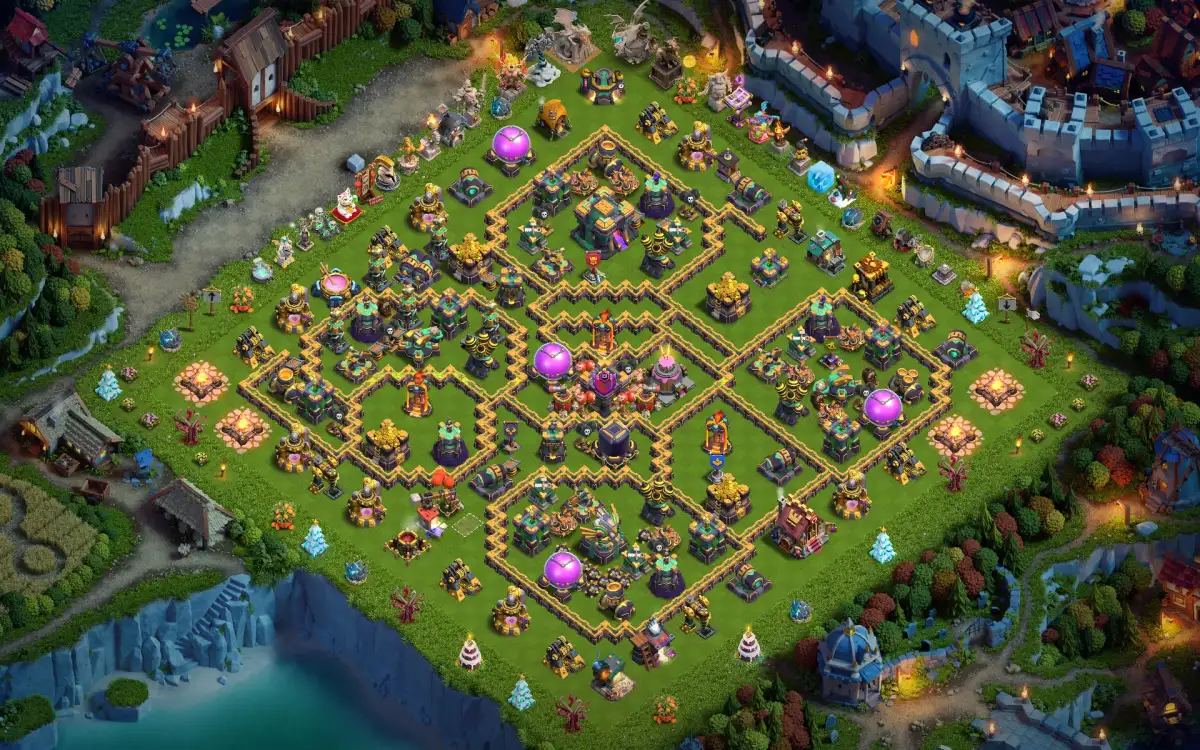 TH14 War Base with Split Core Anti 3 Star Design
