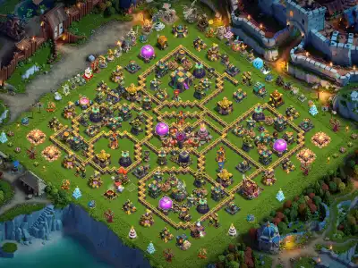 Layout TH14 War Base with Split Core Anti 3 Star Design