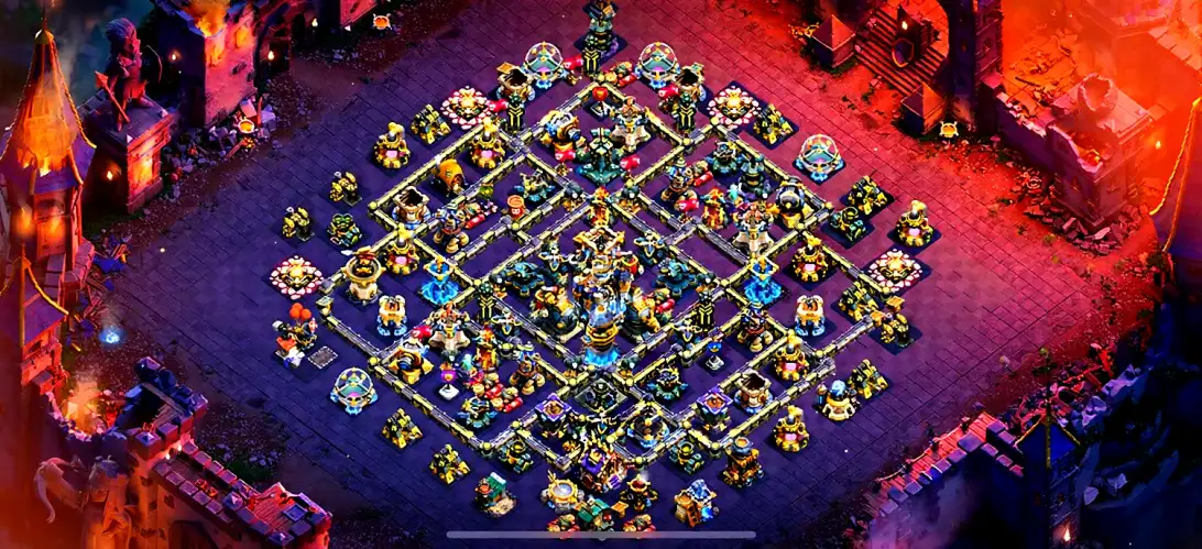 Layout Top TH18 War Coc Layout | Anti 2 Stars CWL Purplish 2026