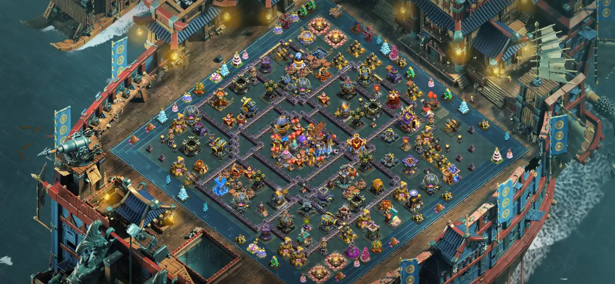 TH18 Hybrid Base with Central Town Hall Anti 3 Star Setup
