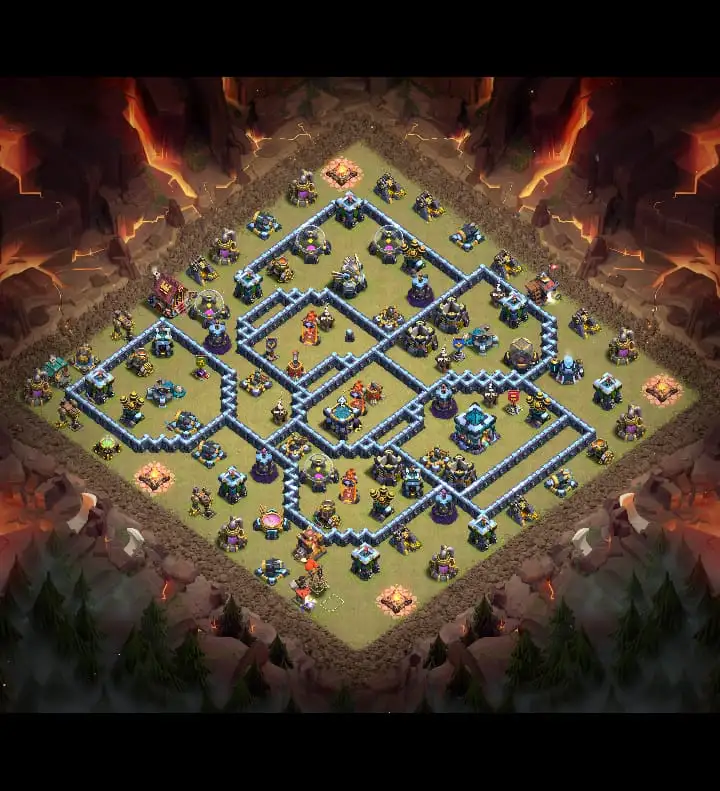 TH13 Farming Base for CoC with Anti Electro Dragon Ring