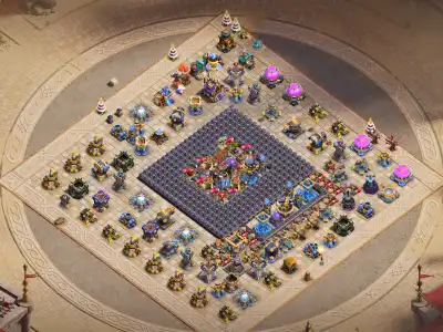 Layout TH18 War Base with Box Core and Anti Air Spread