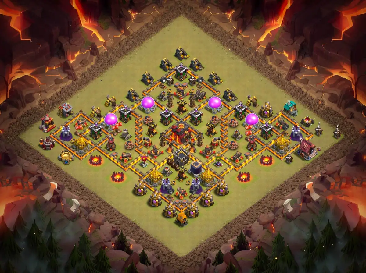 TH10 War Base with Ring Style Core and Split Air Defense