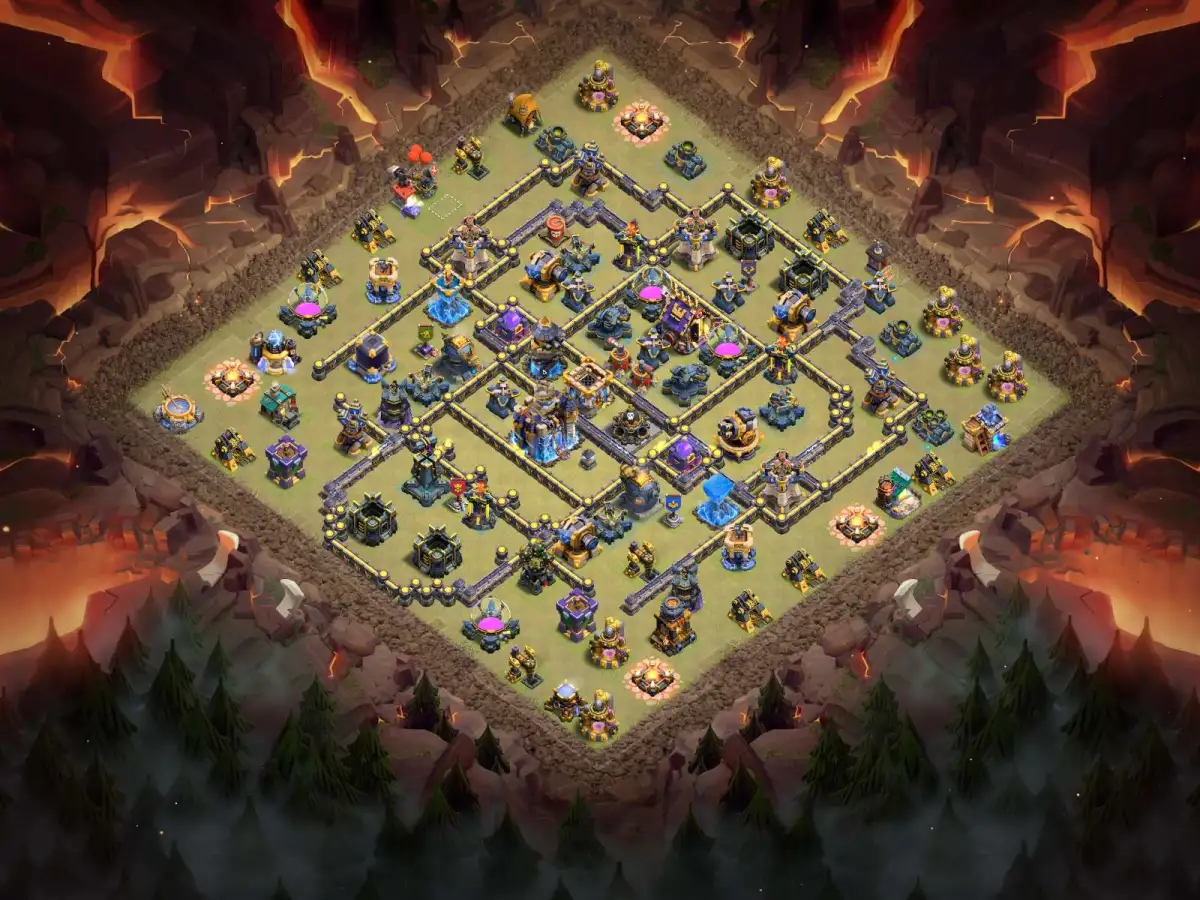 TH18 War Base Anti 2 Star Ring Layout with Copy Link
