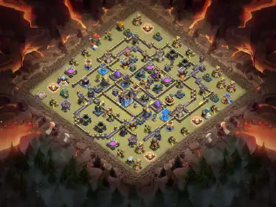 Layout TH18 War Base Anti 2 Star Ring Layout with Copy Link