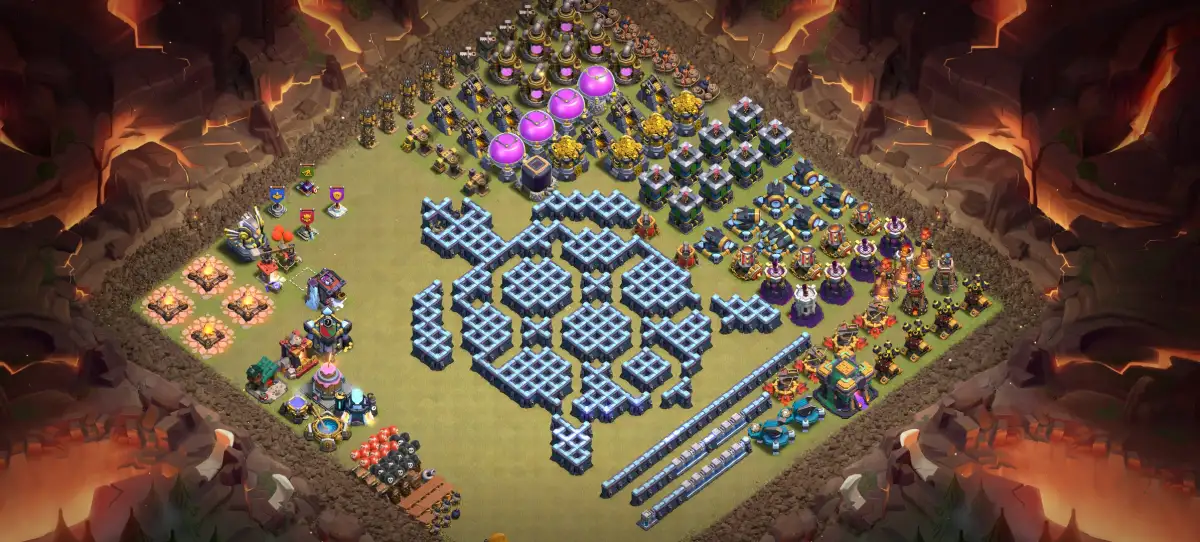 TH14 Troll Base for COC with Big COC Wall Art Copy Link