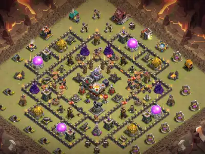 Layout TH11 War Base Anti 2 Star Layout for Clash of Clans