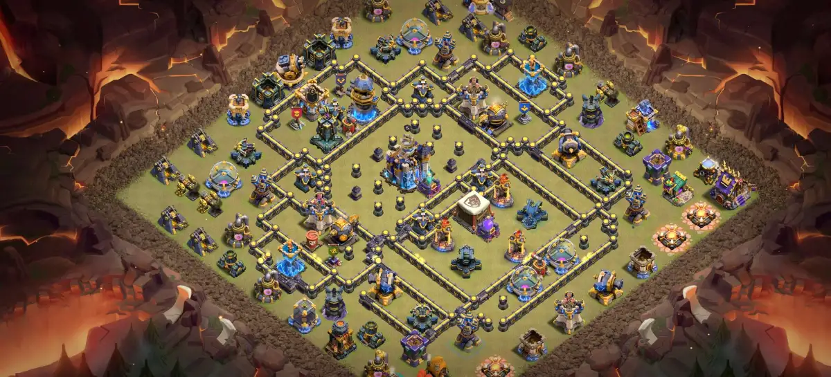 TH18 War Base for Clash of Clans Anti 2 Star Ring Style