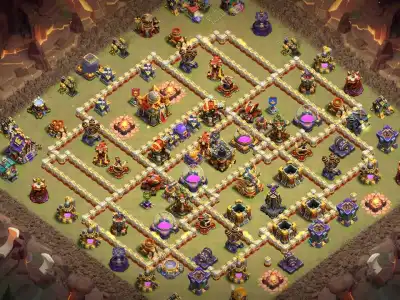 Layout TH16 War Base Layout for Clash of Clans Anti 2 Star