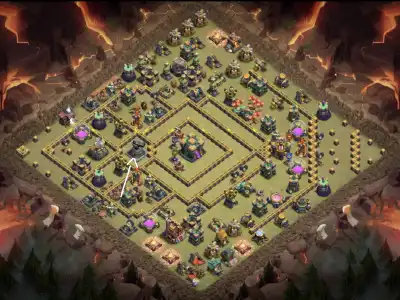 Layout TH14 War Base Anti 3 Star Ring Layout | clash of clans