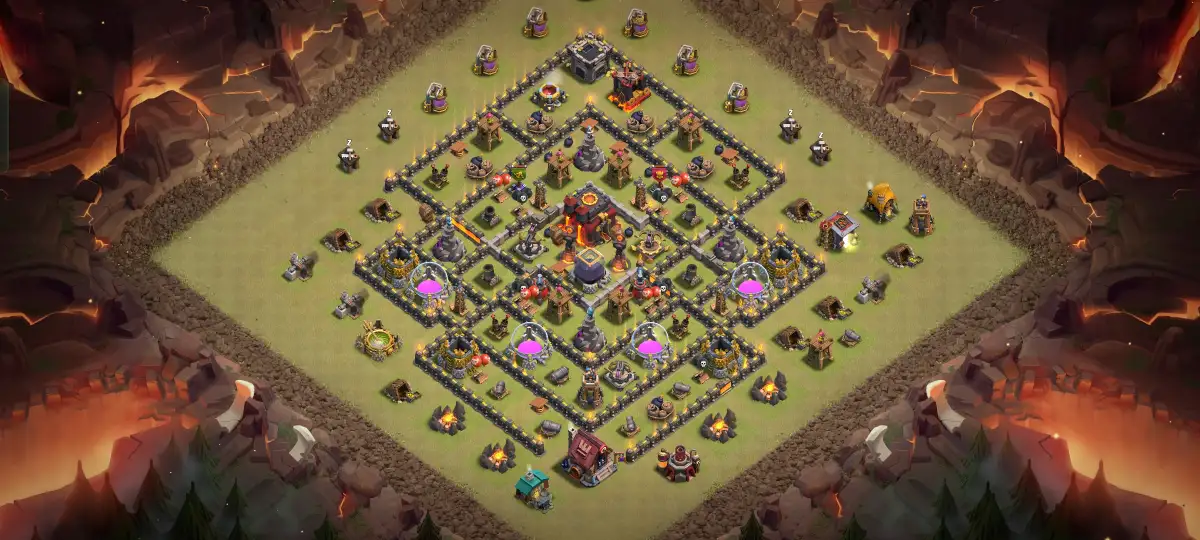 TH10 War Base Anti 3 Star Layout for Dragons and Hybrid Play