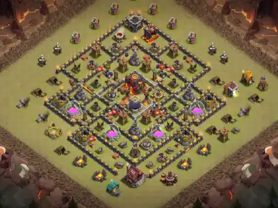 Layout TH10 War Base Anti 3 Star Layout for Dragons and Hybrid Play