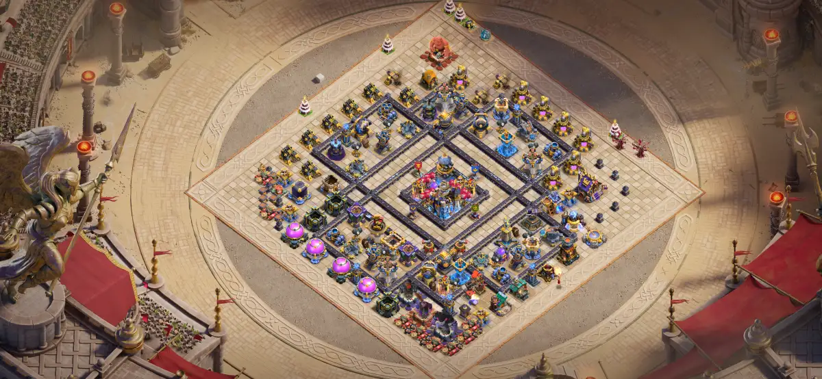 TH18 War Base with Central Core and Anti Air Spread