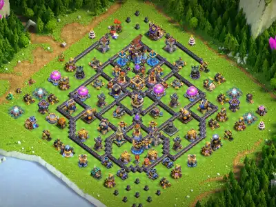 Layout TH18 War Base Anti 2 Star Layout for Clash of Clans