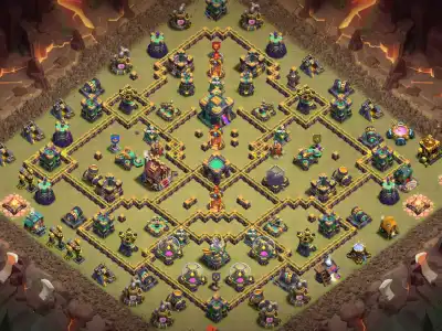 Layout TH14 War Badr Base for COC with Diamond Core Copy Link