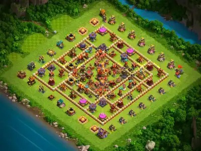 Layout TH16 Anti 2 Star War Base Layout for Clash of Clans