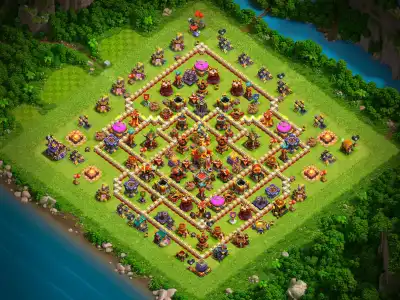 Layout TH16 Anti 2 Star Hybrid Base Link for Clash of Clans