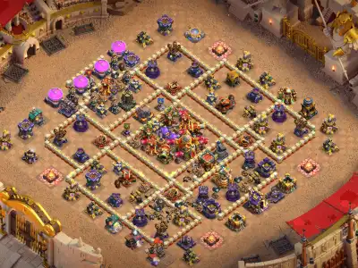 Layout TH16 War Base Anti 3 Star vs Electro Dragon | Copy Link