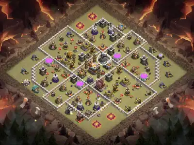 Layout TH11 War Badr Anti 3 Star Base for CoC Copy Link