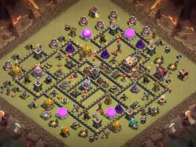 Layout TH11 War Base Anti 2 Star Layout for Clash of Clans