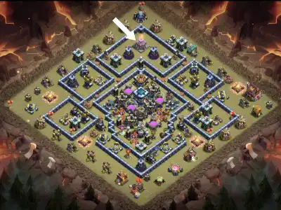 Layout TH13 War Badr Anti 3 Star Base for COC Copy Link