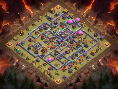 Layout TH15 War Base Anti 3 Star Layout With Tough Core Paths